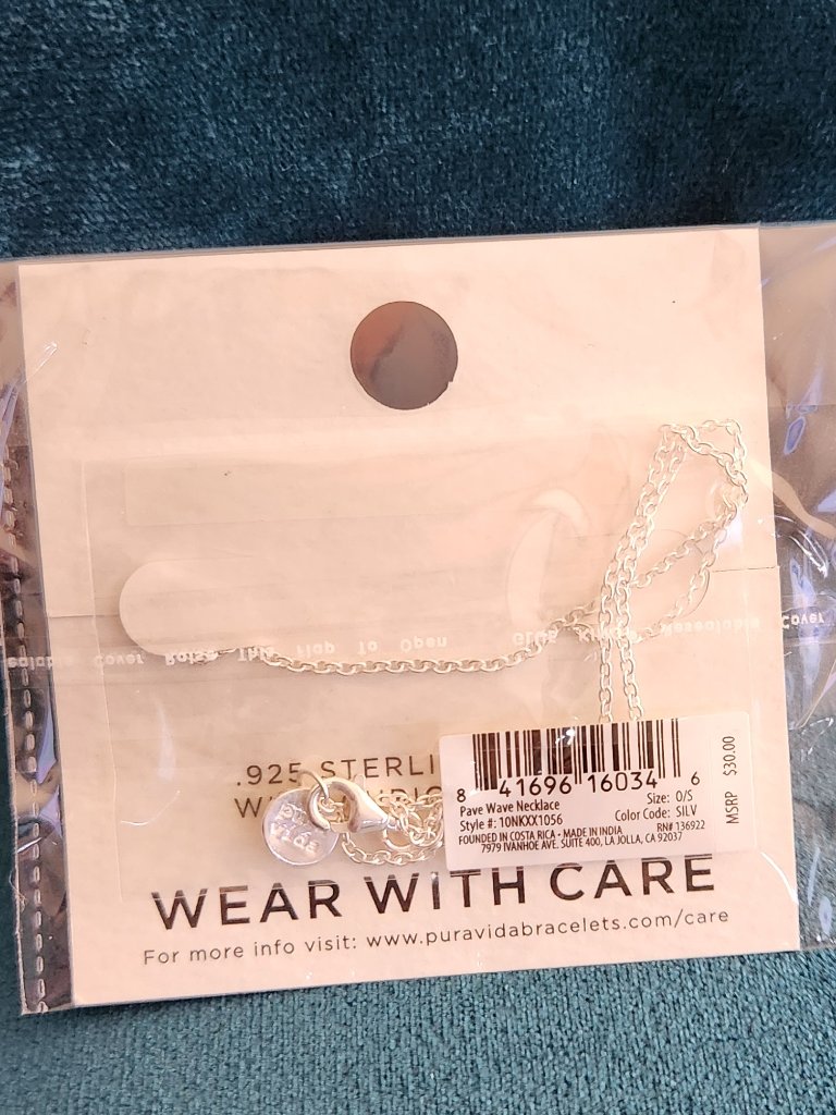 Pura Vida Pav Wave Sterling Necklace & Multi Gem Choker Pearl Necklace Set — image 2 of 6